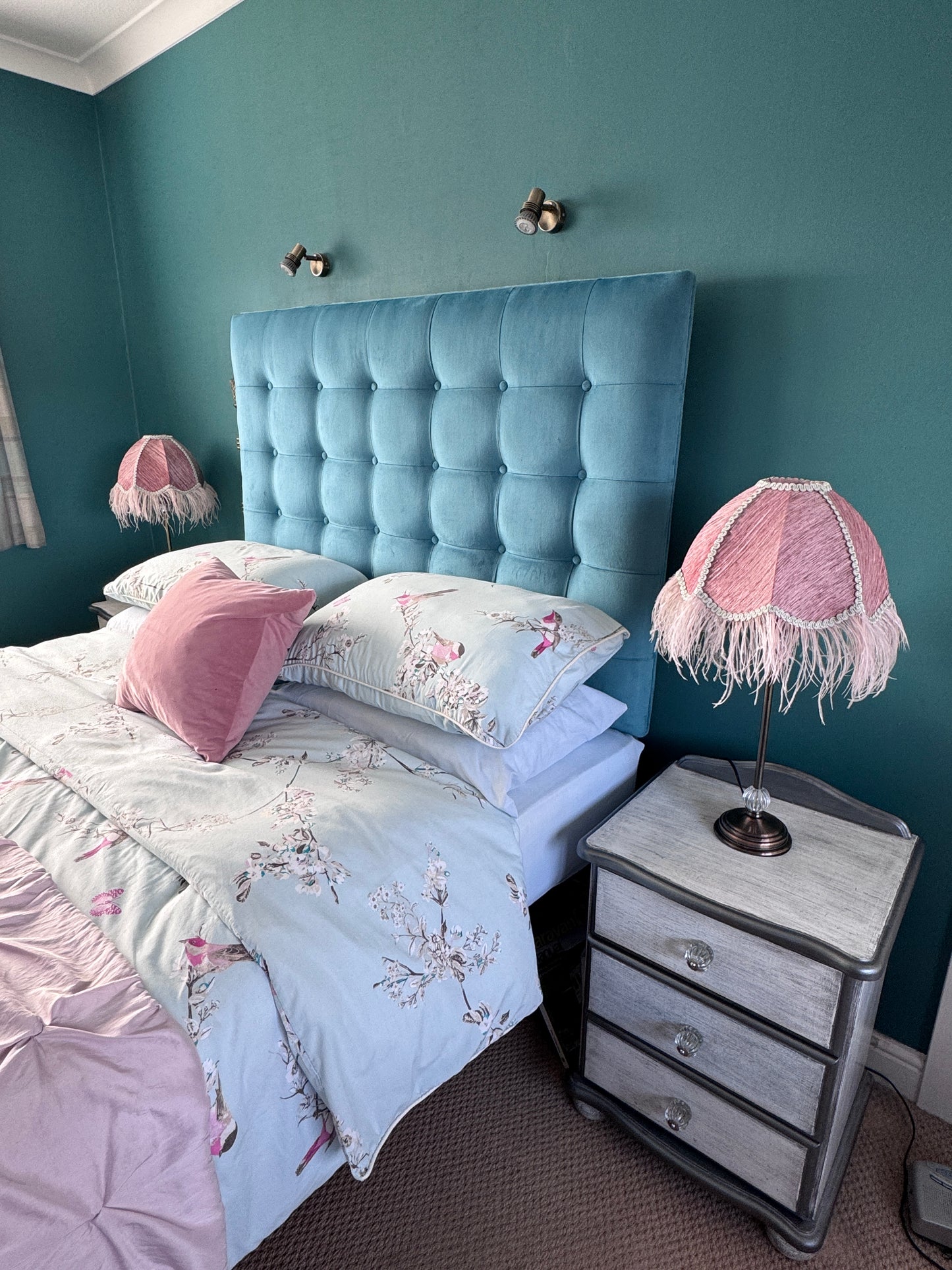SQUARE BUTTONED HEADBOARD - DOUBLE
