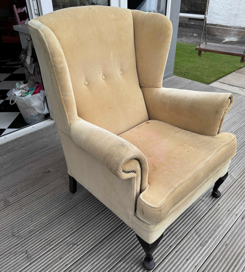 Classic Wingback Chair Restoration - Before